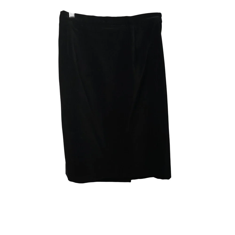 Vtg Henri Bendel‎ Black Velvet Skirt Suit Womens 10 Rhinestone Buttons Italy